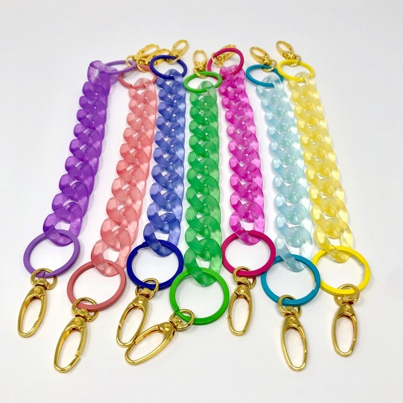 Acrylic Translucent Sky Blue Chain Link Bag Strap or Charm/Keychain - Picture 2 of 7